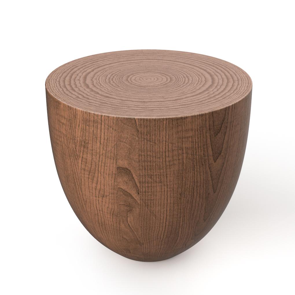 Rustic Round Drum Shaped Wood Coffee Table