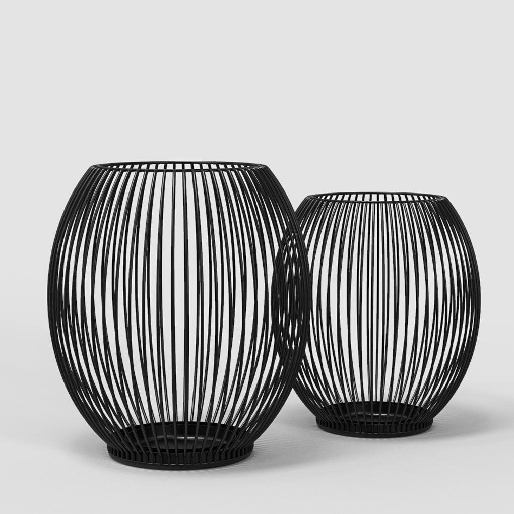 Black Resin Floor Candle Holder